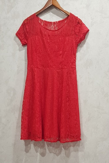 YIMEYIBEI WOMEN'S PRINTED RED NET CAUSAL SHIRT