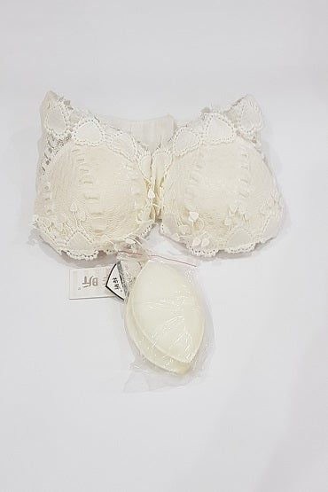 Women's White Fancy Bra