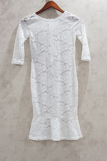 YIMEYIBEI WOMEN'S WHITE NET DRESS
