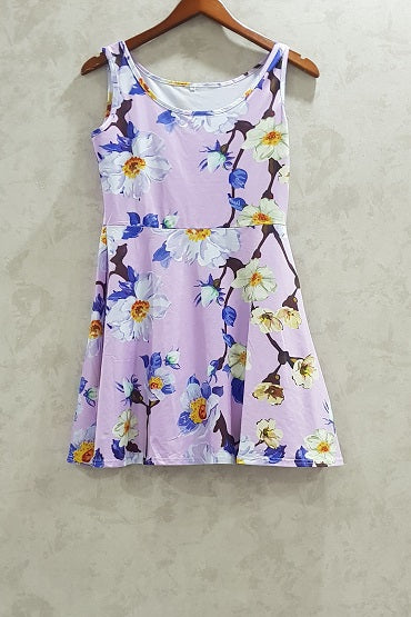 WOMEN'S PRINTED SLEEPLESS DRESS
