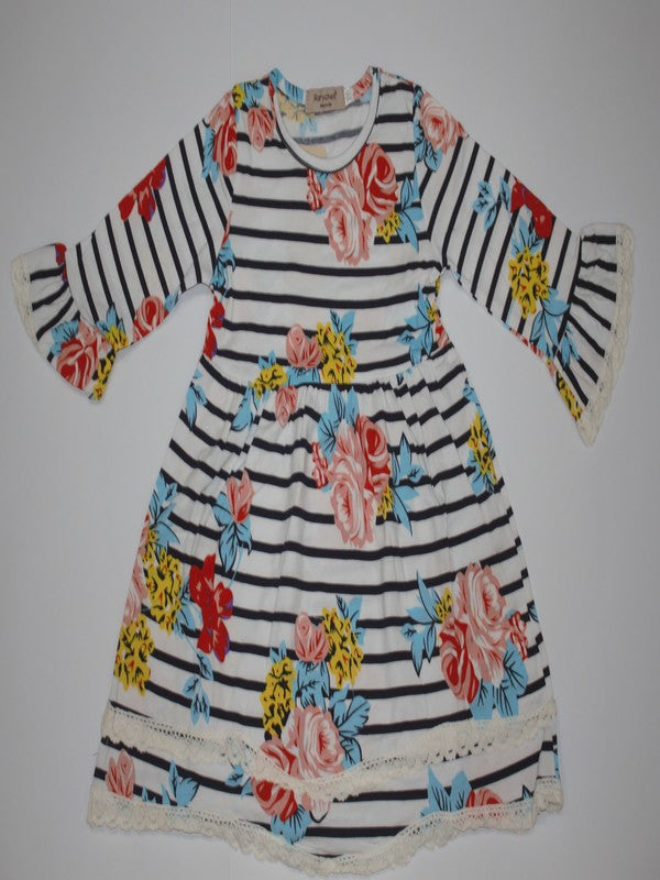 YIMEYIBEI Girls Floral Design Fancy Frock