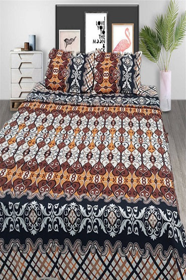 Brown Floral-Bed Sheet Set